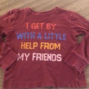 I Get By with a Little Help From My Friends Long Sleeve Cotton TShirt Junk Food